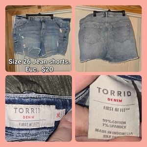 Torrid Light Blue Distressed Denim Shorts